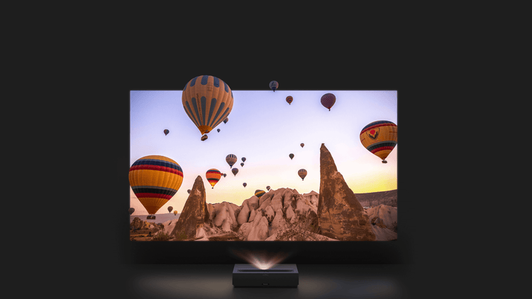 Formovie THEATER Ultra Short Throw Projector is equipped with flexible screen size from 80'' to 150''